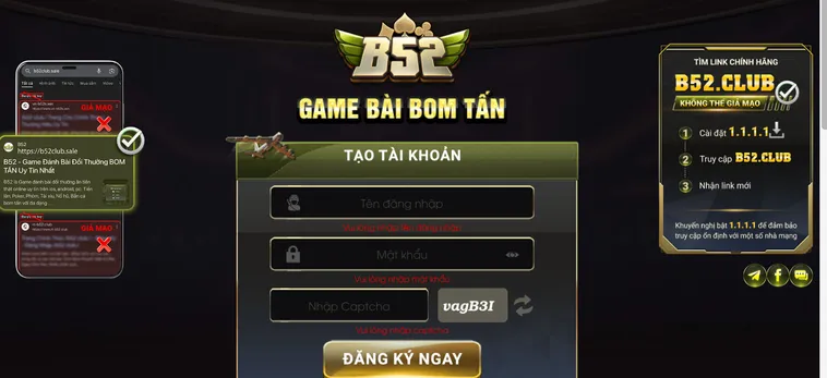 Hướng Dẫn Đăng Ký B52 Club Nhanh Chóng Để Nhận Ngay Ưu Đãi Chào Mừng Cực Khủng